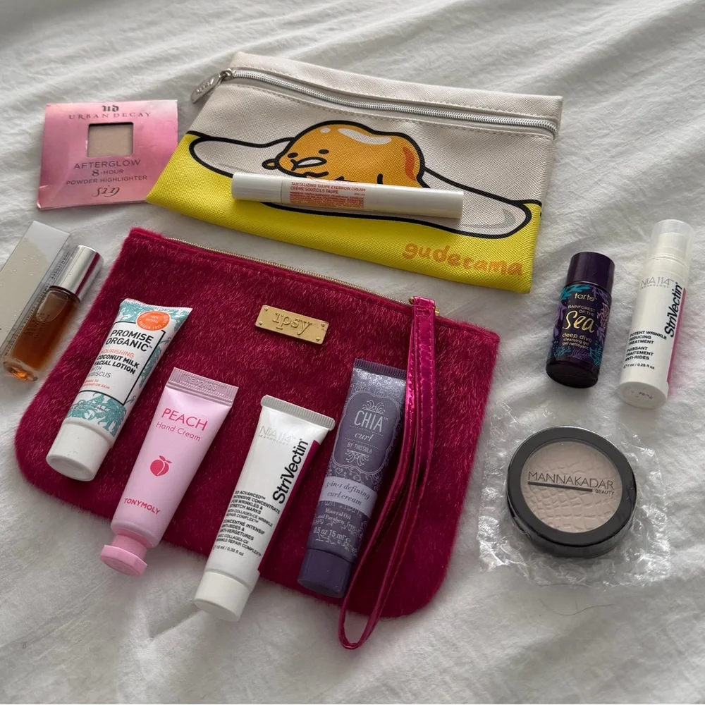 👑✅PRICE FIRM✅ 2 new IPSY Cosmetic Bags with Travel Size Cosmetics & Skincare